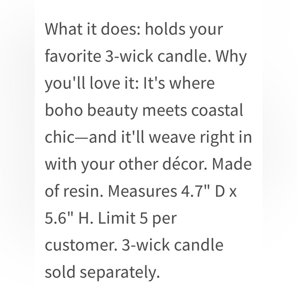 🆕🕯️ BATH & BODY WORKS LIMITED EDITION WOVEN PEDESTAL 3-WICK CANDLE HOLDER. NEW. - Picture 2 of 7